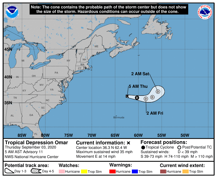 Tropical Depression Omar | September 3, 2020