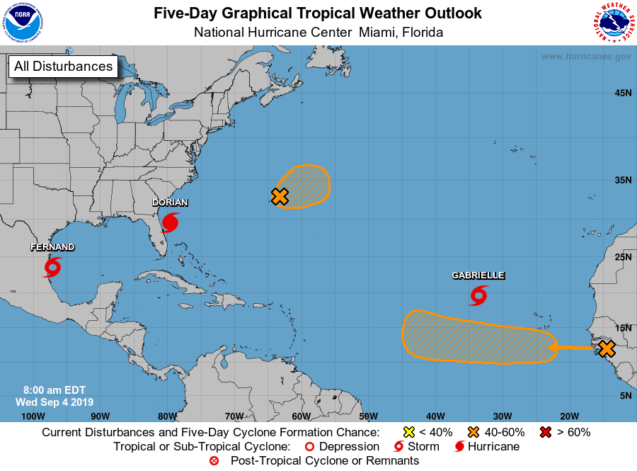 Atlantic Five-Day Tropical Outlook | September 4, 2019