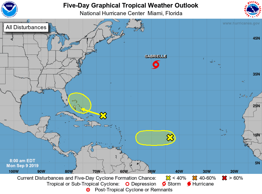 5-Day Tropical Outlook | September 9, 2019, 8am ET