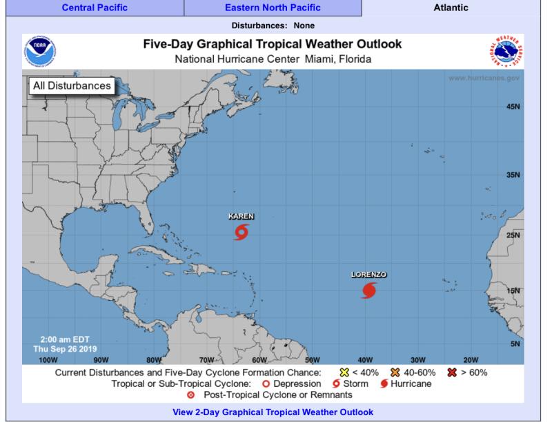 5-Day Tropical Outlook | September 26, 2019, 2am ET