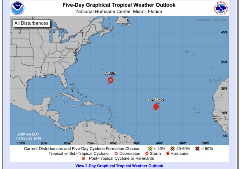 5-Day Graphical Tropical Weather Outlook | 27 September 2019