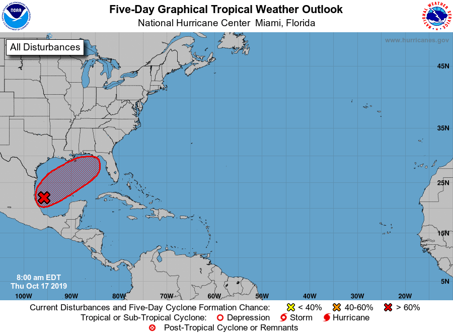 5-Day Tropical Outlook | October 17, 2019, 8am ET