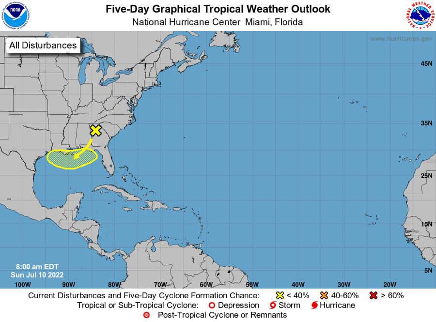 Five-Day Graphical Tropical Weather Outlook | July 10, 2022