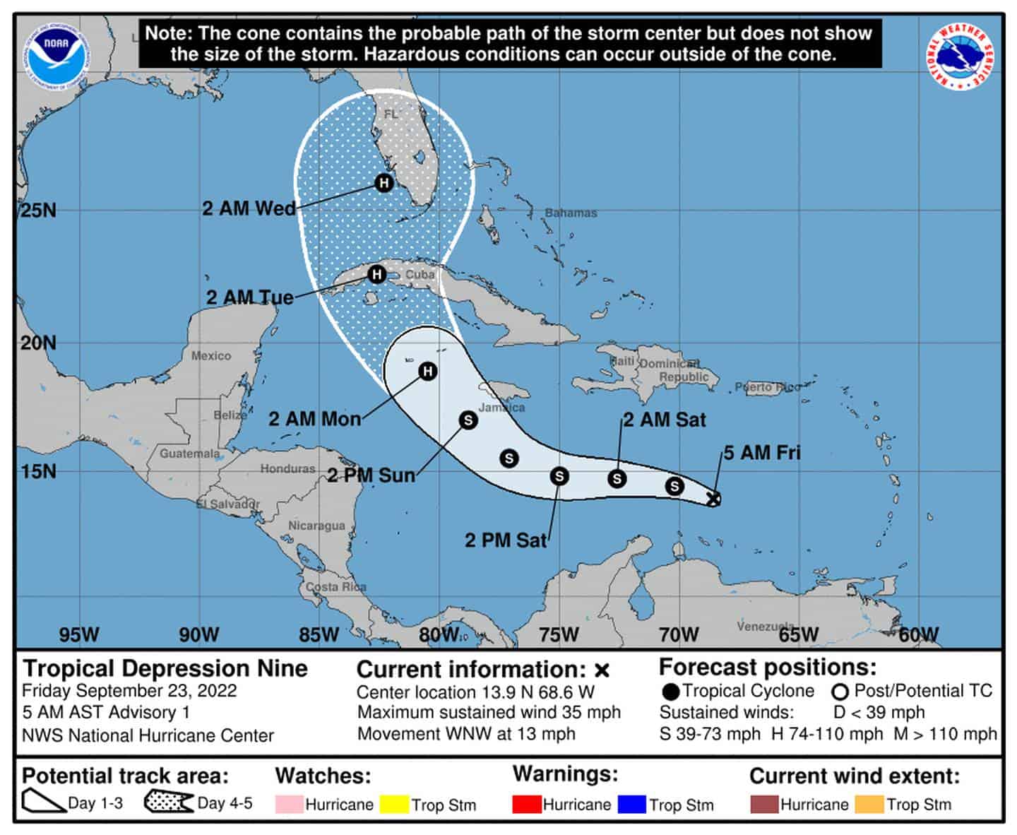 Tropical Depression 9 Probable Storm Path