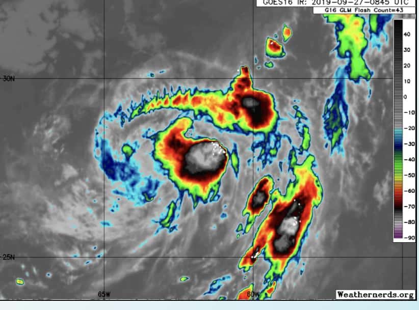 Tropical Storm Karen GOES Infrared Satellite | 27 September 2019