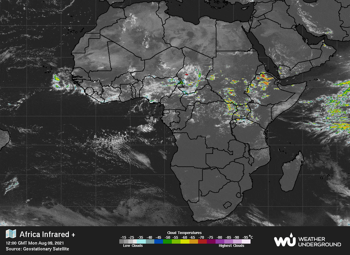 Africa Infrared Satellite | August 9, 202112:00GMT