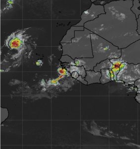 Potential Humberto rolling off the west African coast