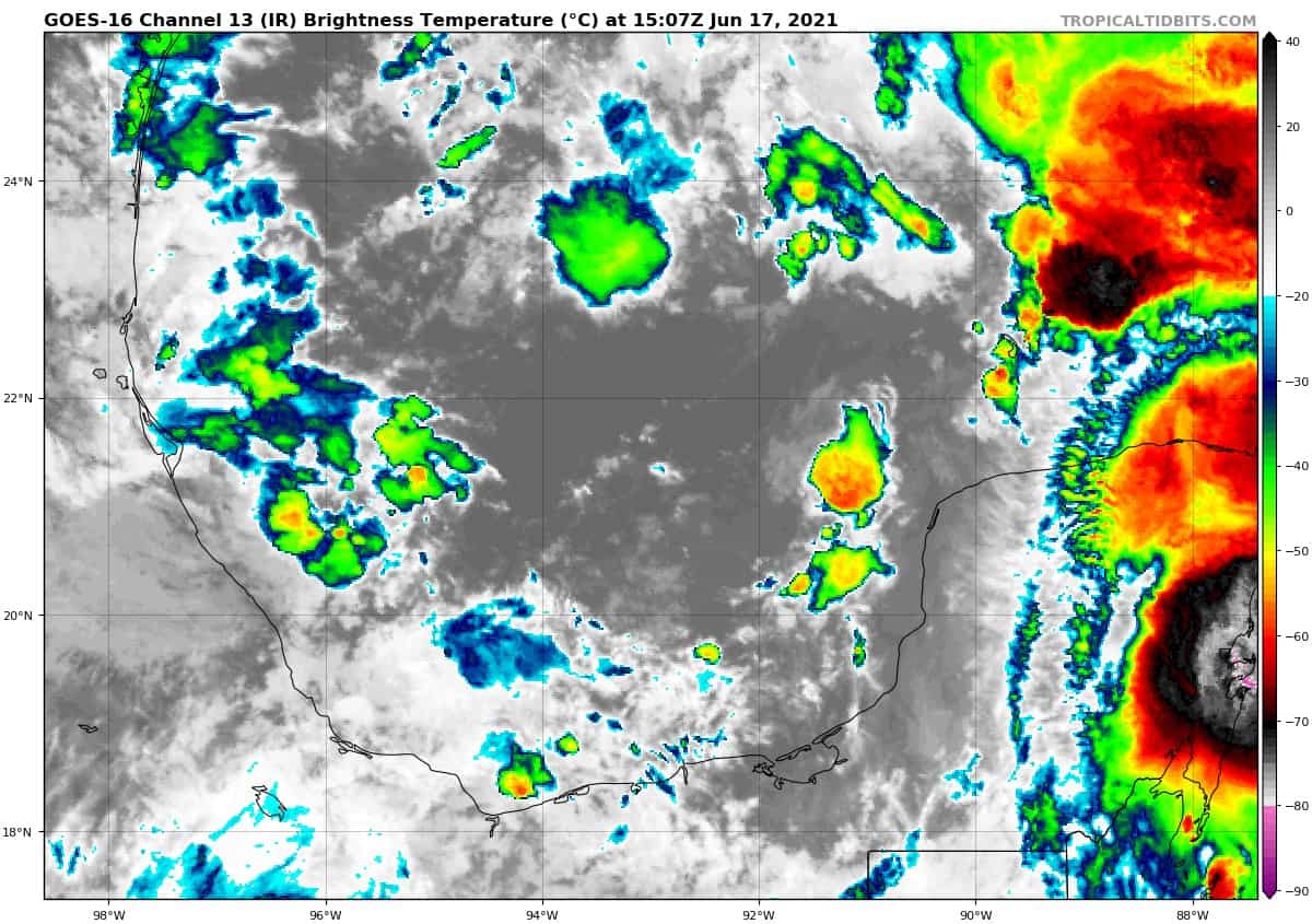 GOES-16 Channel 13 (IR) Brightness Temperature | June 17, 2021