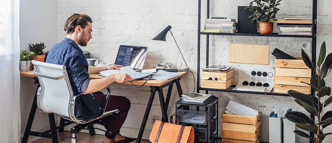 Man at desk working