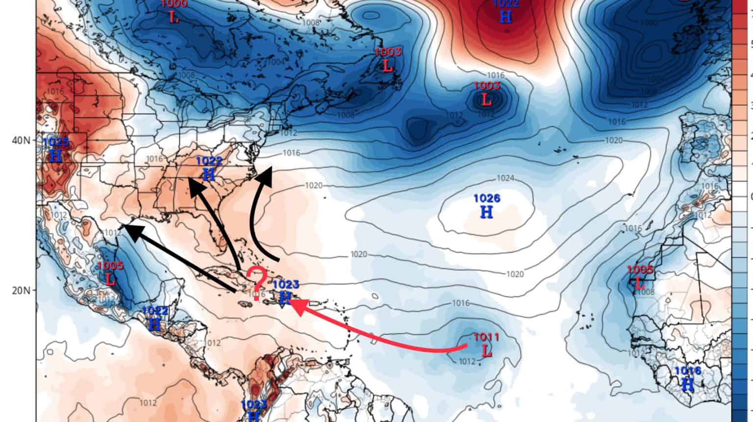 PTC 9 Potential Tracks | July 28, 2020