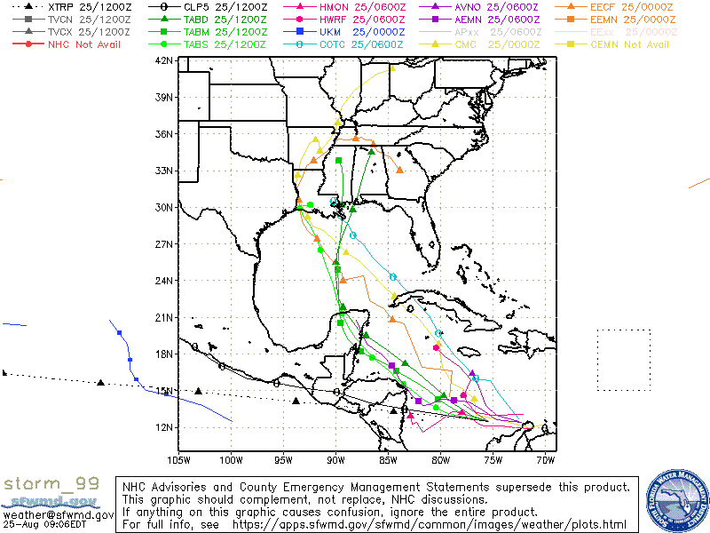 Invest 99L Spaghetti Models | August 25, 2021