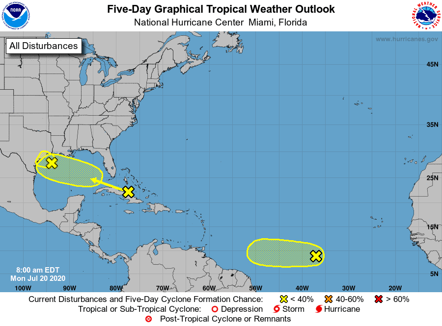 Five-Day Graphical Tropical Weather Outlook | July 20, 2020