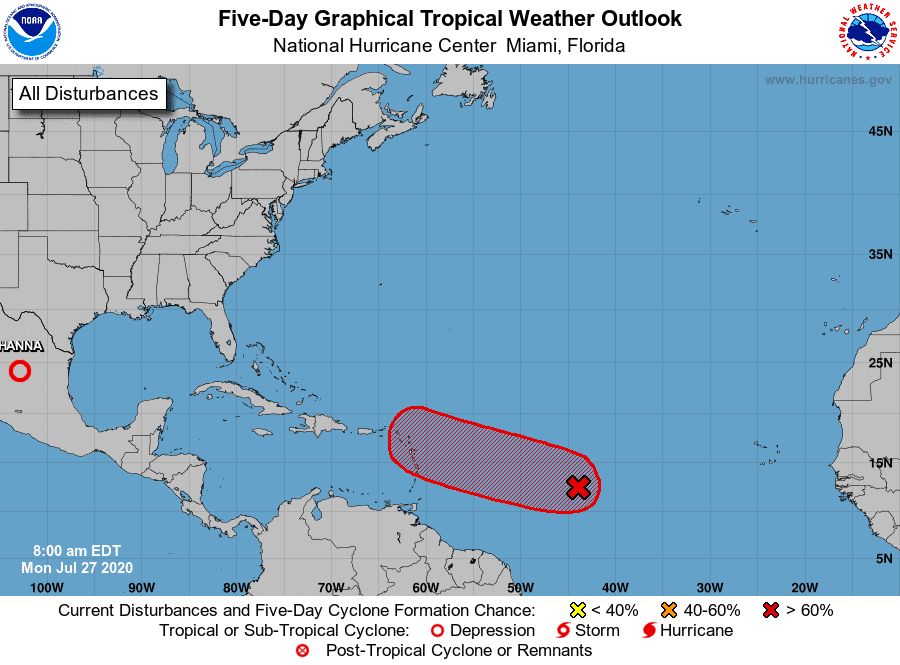 Five-Day Graphical Tropical Weather Outlook | July 27, 2020