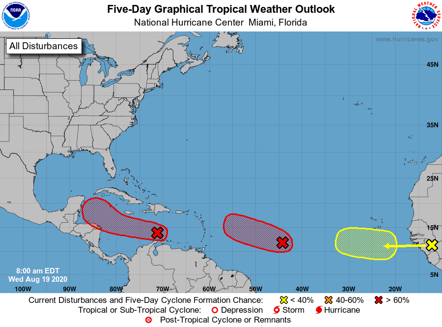 Five-Day Graphical Tropical Weather Outlook | August 19, 2020