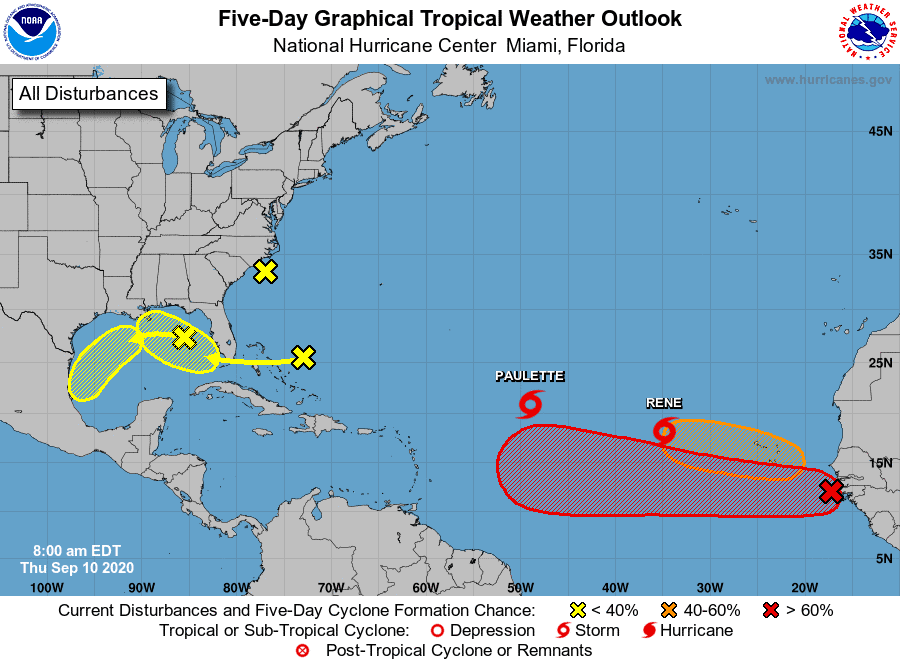 Five-Day Graphical Tropical Weather Outlook | September 10, 2020