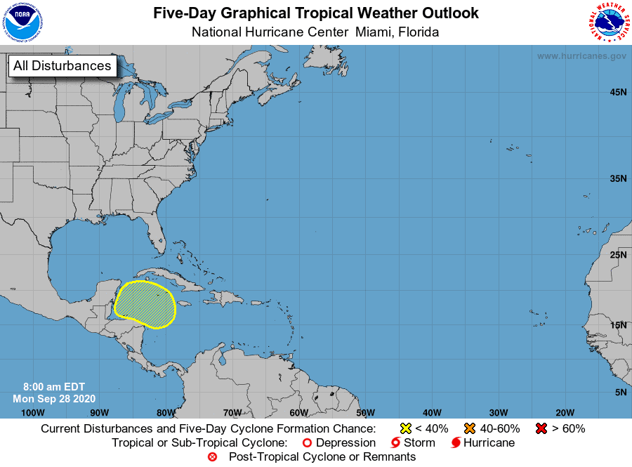 Five-Day Graphical Tropical Weather Outlook | September 28, 2020a