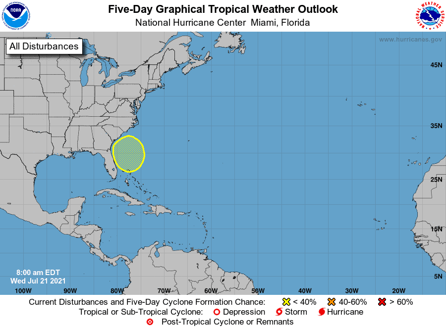 Five-Day Graphical Tropical Weather Outlook | July 21, 2021
