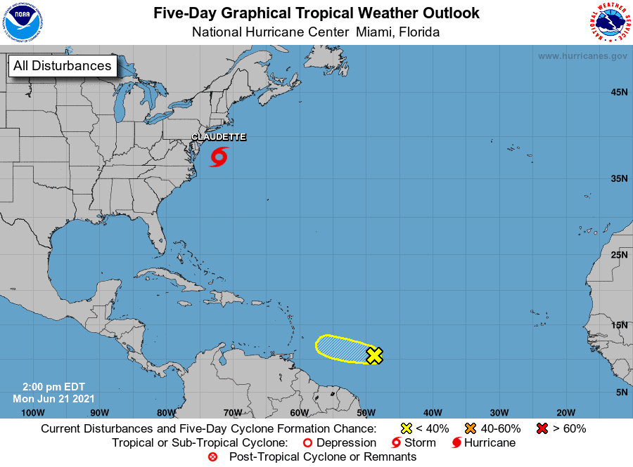 Five-Day Tropical Weather Outlook | June 21, 2021, 2:00pm ET