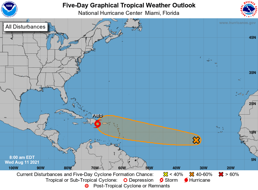 Five-Day Graphical Tropical Weather Outlook | August 11, 2021